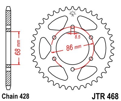 Řetězová rozeta JT JTR 468-46 46 zubů, 428