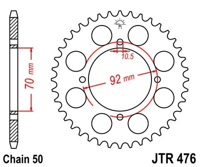 Řetězová rozeta JT JTR 476-40 40 zubů, 530