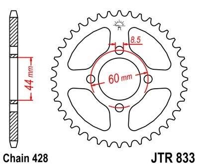 Řetězová rozeta JT JTR 833-41 41 zubů, 428