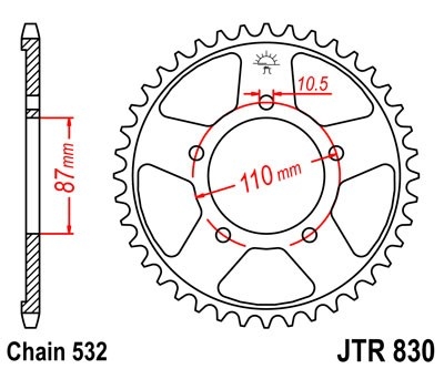 Řetězová rozeta JT JTR 830-46 46 zubů, 532