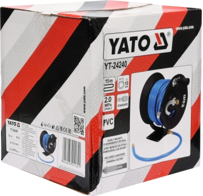 Naviják se vzduchovou hadicí PVC 10mm, 15m Yato YT-24240