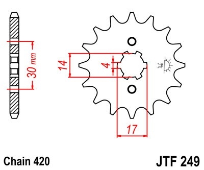 Řetězové kolečko JT JTF 249-14 14 zubů, 420