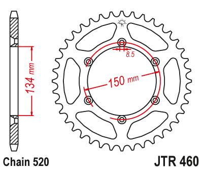 Řetězová rozeta JT JTR 460-51 51 zubů, 520