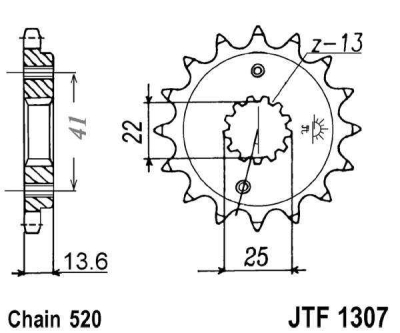 Řetězové kolečko JT JTF 1307-15RB 15 zubů, 520
