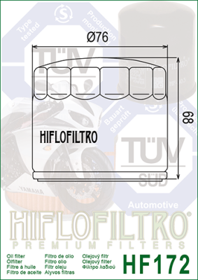 Olejový filtr HIFLOFILTRO HF172C chrom