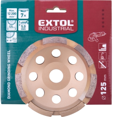 Kotouč diamantový brusný jednořadý, ⌀125x22,2mm EXTOL INDUSTRIAL