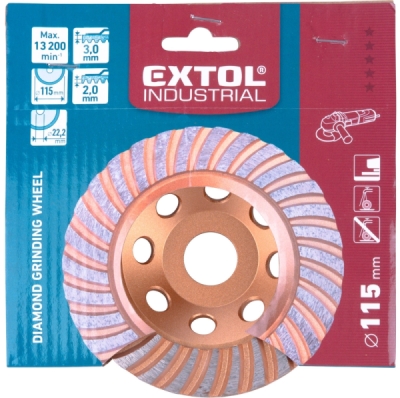 Kotouč diamantový brusný lamelový, ⌀115x22,2mm EXTOL INDUSTRIAL
