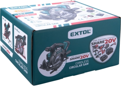 Pila kotoučová aku SHARE20V, 165mm, BRUSHLESS, 20V Li-ion, bez baterie a nabíječky EXTOL INDUSTRIAL