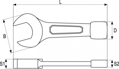 Klíč maticový plochý rázový 30 mm Yato YT-1616