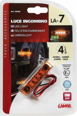 Světlo poziční boční 4 LED 24V LA-7 oranžové