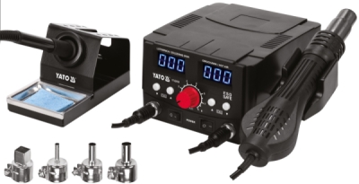 Yato pájecí stanice 2v1 s LED displejem 750W/75W