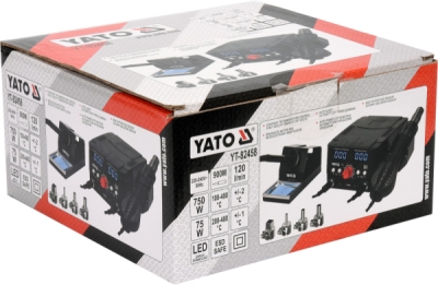 Yato pájecí stanice 2v1 s LED displejem 750W/75W