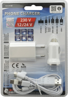Compass nabíječka telefonu 230/12V 2,1A