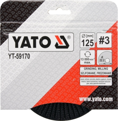 Rotační rašple úhlová jemná 125 mm typ 3 Yato YT-59170