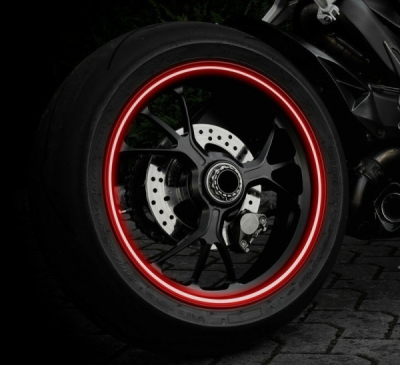 MOTO Reflexní proužek-linka na obvod kola REFLECTIVE 6m x 7mm - červená NEW 2/2020