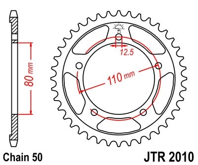 Řetězová rozeta JT JTR 2010-44 44 zubů, 530