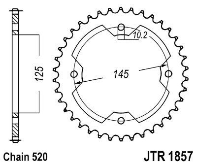 Řetězová rozeta JT JTR 1857-37 37 zubů, 520