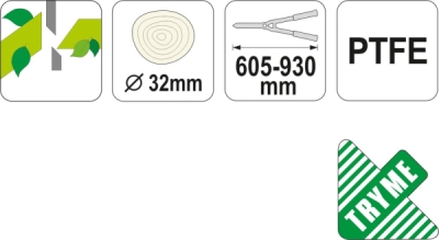 Yato Nůžky na větve teleskop. 650-900mm (průměr 32mm)  šikmý stříh