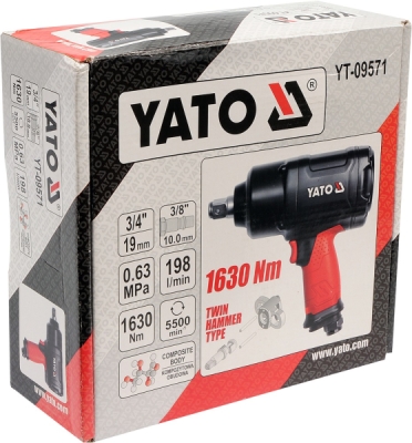 Yato YT-09571 pneumatický rázový utahovák 3/4" 1630 Nm, TWIN HAMMER