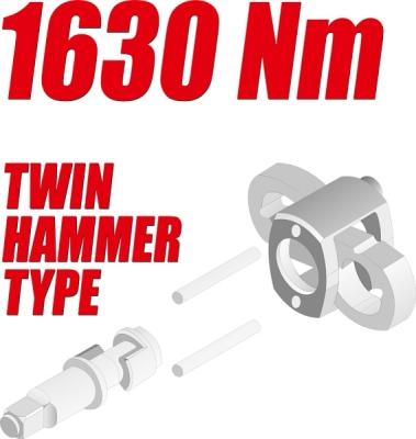 Yato YT-09571 pneumatický rázový utahovák 3/4" 1630 Nm, TWIN HAMMER