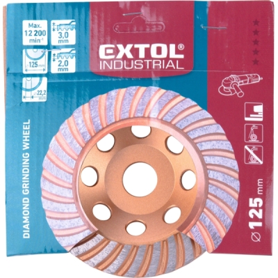 Kotouč diamantový brusný lamelový, ⌀125x22,2mm EXTOL INDUSTRIAL