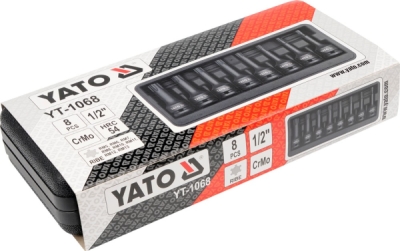 Sada hlavic 1/2" YATO RIBE průmyslových, 8 kusů
