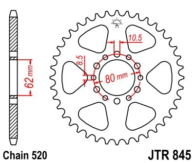 Řetězová rozeta JT JTR 845-40 40 zubů, 520