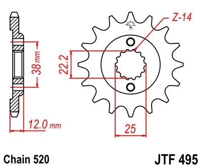 Řetězové kolečko JT JTF 495-15 15 zubů, 520