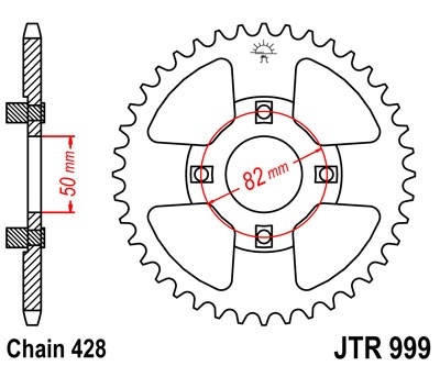 Řetězová rozeta JT JTR 999-42 42 zubů, 428