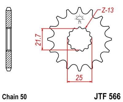 Řetězové kolečko JT JTF 566-15RB 15 zubů, 530 rubber cushioned