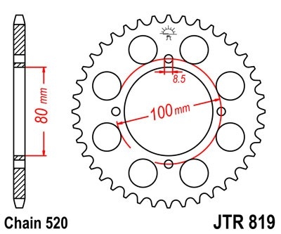 Řetězová rozeta JT JTR 819/2-41 41 zubů, 520