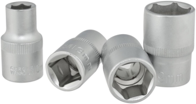 Nástrčné hlavice 10-19mm, 1/2", 4ks GEKO G10163