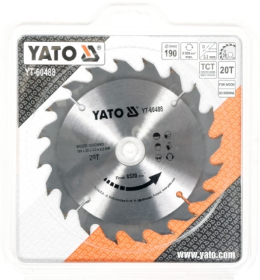Kotouč na dřevo 190 x 30 mm 20z Yato YT-60488