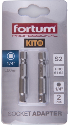 Adaptéry sada 2ks, 1/4" x 50mm, S2 FORTUM