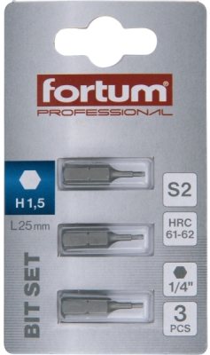 Hrot imbus sada 3ks, H 1,5x25mm, S2 FORTUM