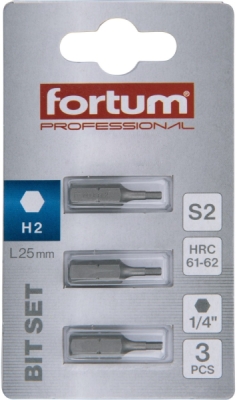 Hrot imbus sada 3ks, H 2x25mm, S2 FORTUM