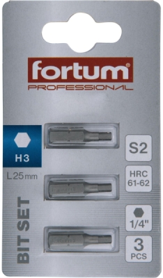 Hrot imbus sada 3ks, H 3x25mm, S2 FORTUM