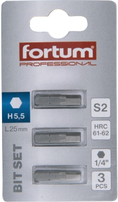 Hrot imbus sada 3ks, H 5,5x25mm, S2 FORTUM