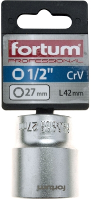 Hlavice nástrčná 1/2", 27mm, L 42mm FORTUM