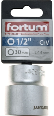 Hlavice nástrčná 1/2", 30mm, L 44mm FORTUM