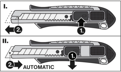 Nůž ulamovací s výztuhou, 18mm, Auto-lock FORTUM