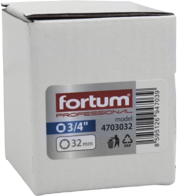 Hlavice nástrčná rázová 3/4", 32mm, L 54mm FORTUM