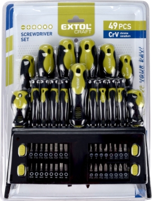 EXTOL CRAFT šroubováky s hroty, sada 49ks, CrV, 53146