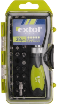 EXTOL CRAFT šroubovák ráčnový s hroty, sada 38ks, 53092