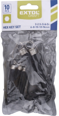 L-klíče IMBUS, sada 10ks, 2-14mm EXTOL CRAFT