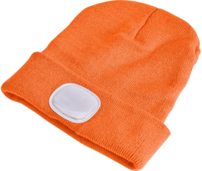 Čepice s čelovkou 4x25lm, USB nabíjení, fluorescentní oranžová, ECONOMY, univerzální velikost EXTOL LIGHT