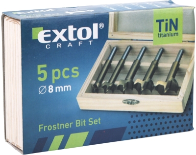 EXTOL CRAFT frézy-sukovníky, do dřeva, sada 5ks, ∅15-20-25-30-35mm, 44016