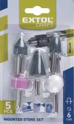 EXTOL CRAFT brusky rotační, sada 5ks, stopka 6mm, 1820