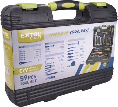 EXTOL CRAFT sada nářadí 59ks, CrV, 1/4", 6583