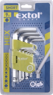 EXTOL CRAFT L-klíče imbus, sada 9ks, 1,5-10mm, krátké, 66000